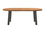 Table à manger marron clair bois de chêne massif ovale SYBX31505
