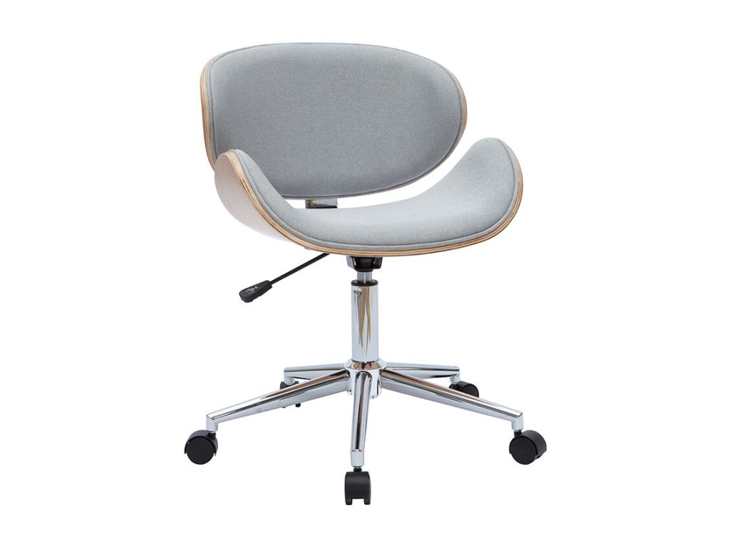 Chaise de bureau à Mobenze design en tissu gris clair Mobenze clair et acier chromé Mobenze FJKJ08760