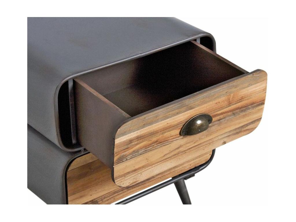 Table de nuit en métal et tiroirs bois DONX61009