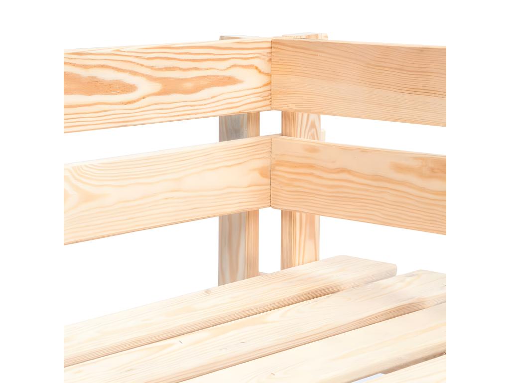 Canapé d'angle palette de jardin Mobenze de pin imprégné KGSI77180