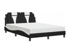 Lit avec matelas noir et blanc 140x200 cm similicuir BOGF13371