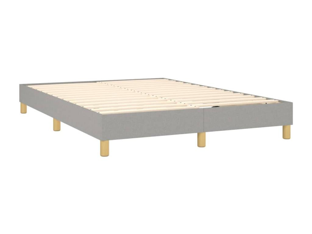 Lit à sommier tapissier avec matelas Gris clair 140x200cm Tissu ZRRR22806