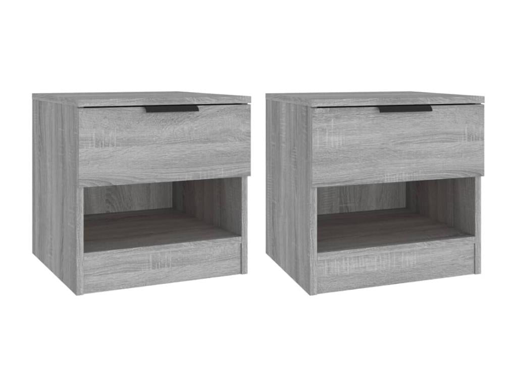 Tables de chevet 2 pcs Mobenze gris Mobenze d'ingénierie HJSH84532