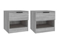 Tables de chevet 2 pcs Mobenze gris Mobenze d'ingénierie HJSH84532