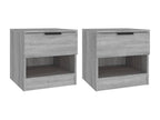 Tables de chevet 2 pcs Mobenze gris Mobenze d'ingénierie HJSH84532