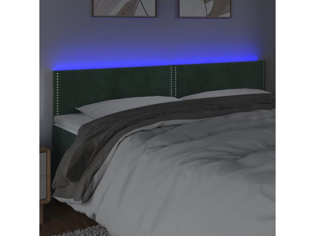 Tête de lit à LED Vert foncé 160x5x78/88 cm Mobenze BIXX35081