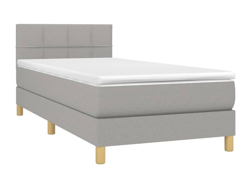 Lit à sommier tapissier avec matelas Gris clair 80x200 Tissu 4 QJOR69353