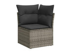 Salon de jardin avec coussins 7 pcs gris résine tressée SDAF86695