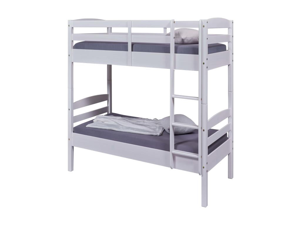 Lit superposé séparable en Mobenze massif blanc laqué 90x200 - LT12018 BNGH54954