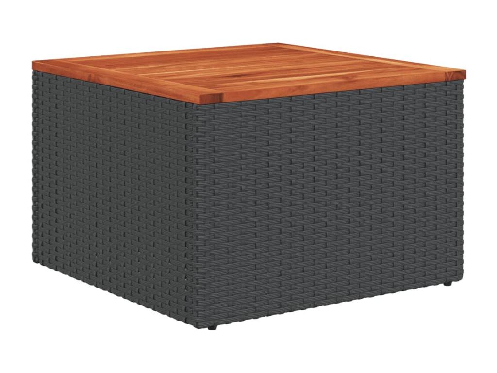 Salon de jardin 10 pièces avec coussins noir résine tressée JRRB11135