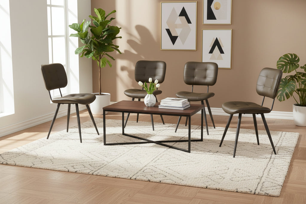 Chaises à manger lot de 2 Gus 49x60x87 cm vert armée QHJJ30753