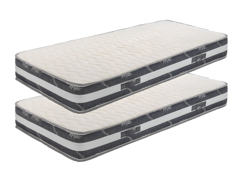 Lot De 2 Matelas 90x200x22 Cm-très Ferme-face Hiver -Boislis Poli Lattex Haute Densité-hypoallergénique BGSW94449