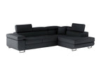 Canapé d'angle convertible en simili cuir 5 places Mobenze SIMILI noir angle droit JSCR65496