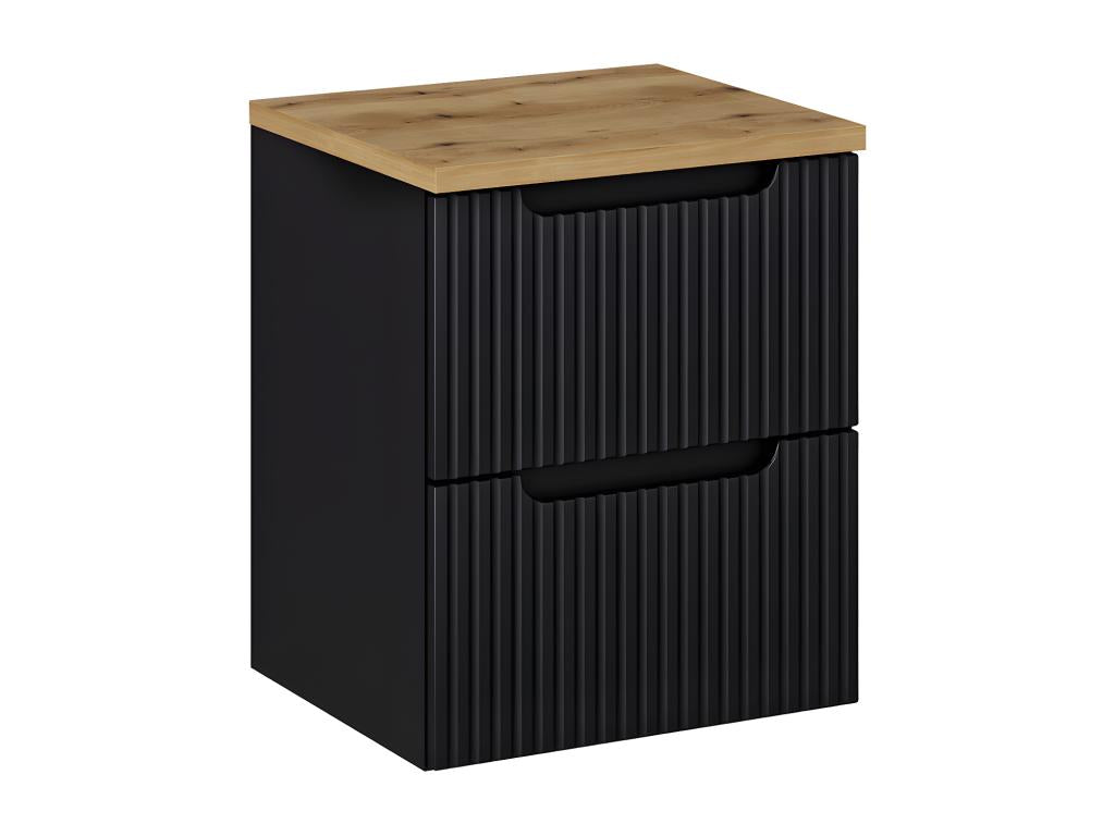 Meuble sous-vasque 50cm 2 tiroirs plan de toilette Mobenze Noir et Mobenze KTFT97370