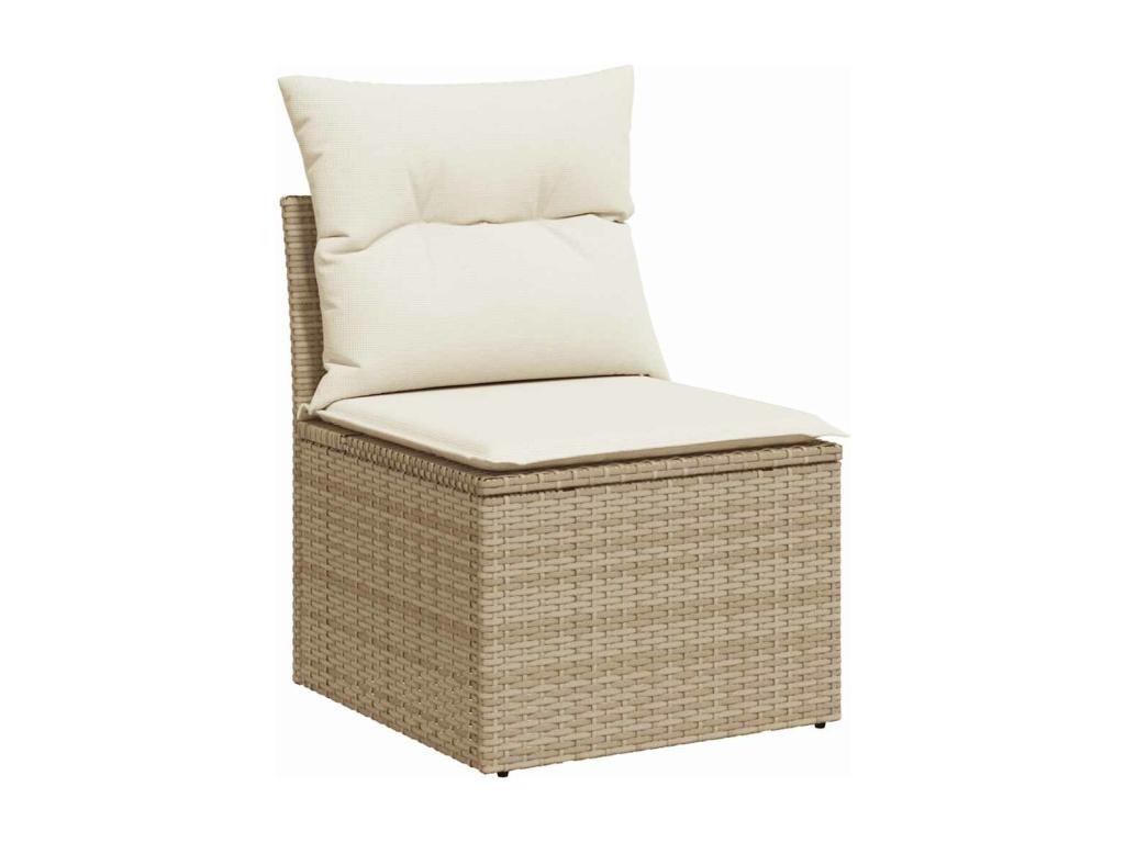 Salon de jardin avec coussins 8 pcs beige résine tressée CJNE32165