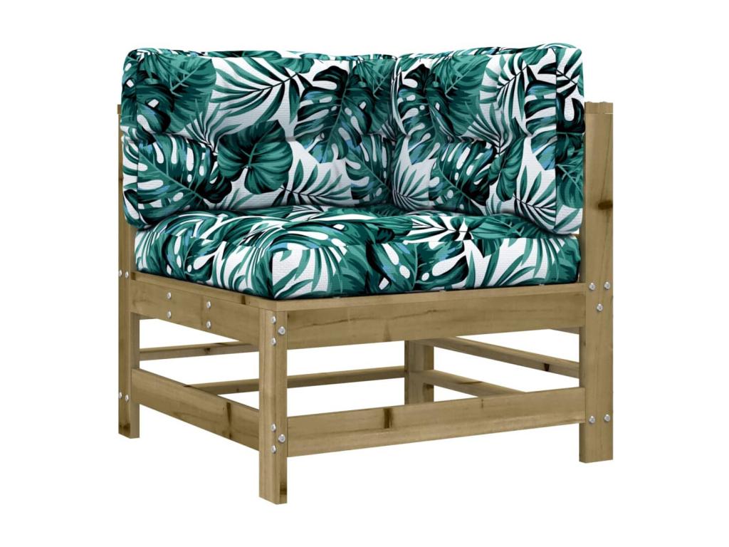 Salon de jardin 7 pcs avec coussins bois de pin imprégné RAQO73472