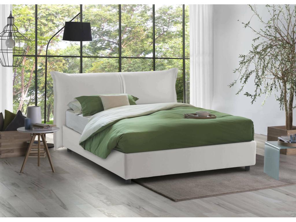 Lit double Mobenze Made in Italy Ouverture frontale avec matelas 160x190 cm inclus Blanc LUIG50710