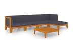 Salon de jardin 6 pcs avec coussins Bois d'Boislis solide SRWT23149