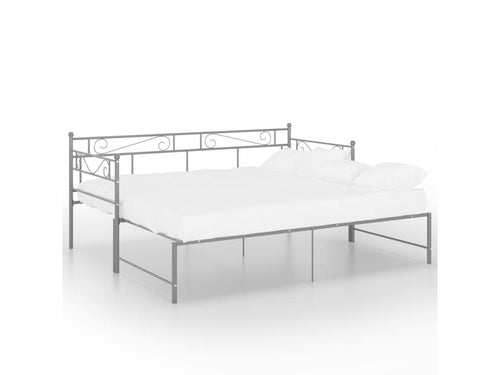 Cadre de canapé-lit extensible Gris Métal 90x200 2 VGOU92823