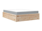 Lit avec matelas 140x190 cm bois massif de pin LBRH12086