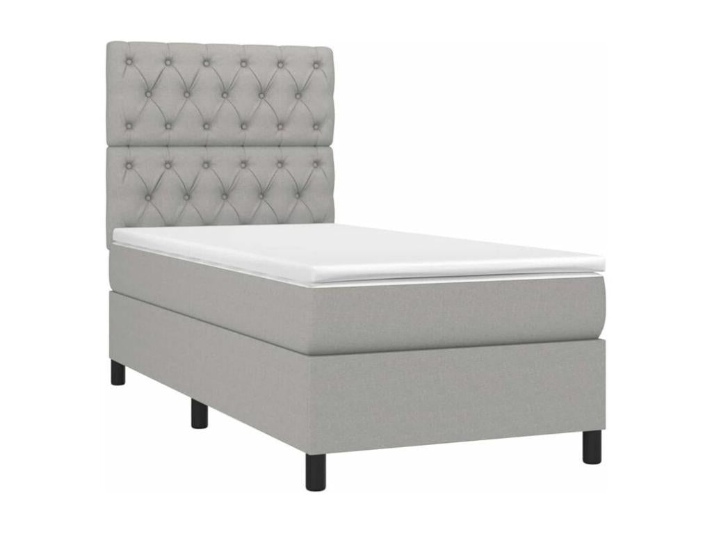Sommier à Mobenze de lit avec matelas et LED Gris clair 80x200 WXNJ36628