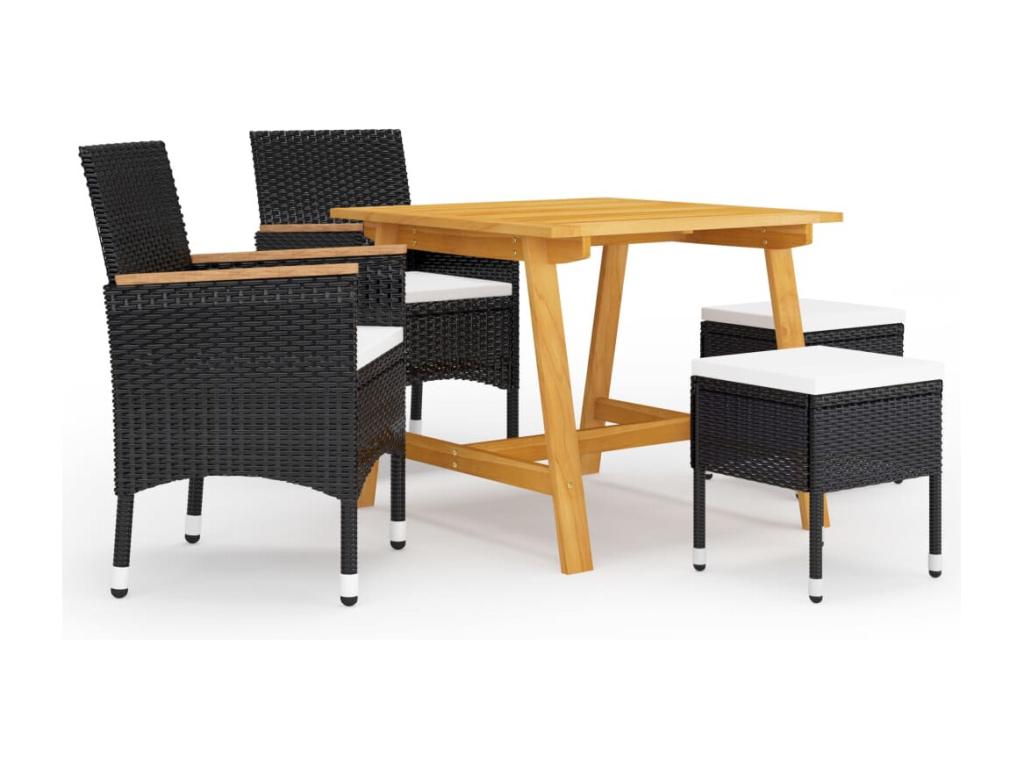 Ensemble de salle à manger de jardin 5 pièces Noir CLJH92151