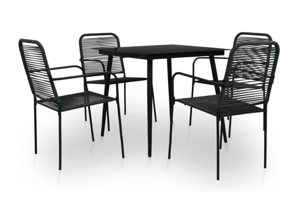 Mobilier à dîner d'extérieur noir 56x53.5x85.5 cm 02 0014656 RAHF01793