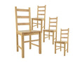 Boislis - Lot de 4 Chaises Naturelles et Assises en Bois LVKP13418