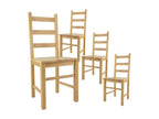 Boislis - Lot de 4 Chaises Naturelles et Assises en Bois LVKP13418