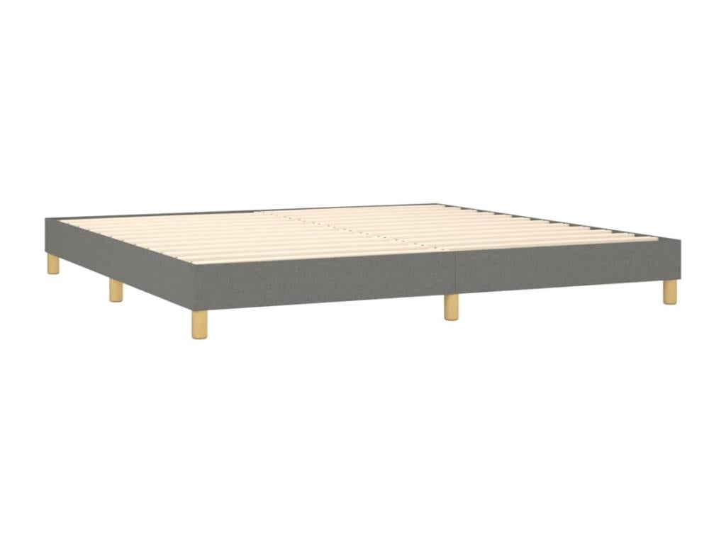 Lit à sommier tapissier avec matelas Gris foncé 200x200cm Tissu BGJM51389