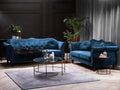 Ensemble de salon Boislis Velours Bleu marine 5 places USTD12246