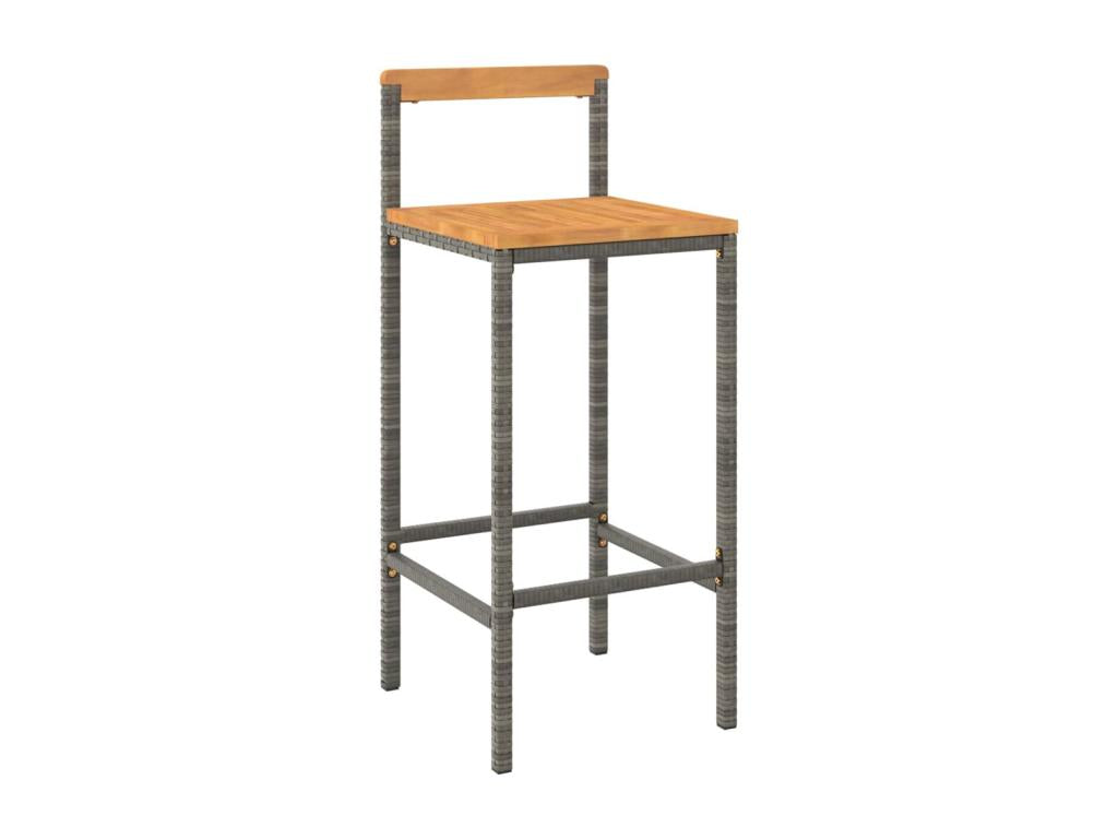 Ensemble de bar jardin 9 pièces gris poly rotin/Mobenze massif Mobenze UEKZ56651