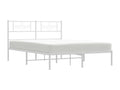 Cadre de lit métal avec tête de lit blanc 135x190 cm KJCW04424