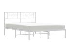 Cadre de lit métal avec tête de lit blanc 135x190 cm KJCW04424