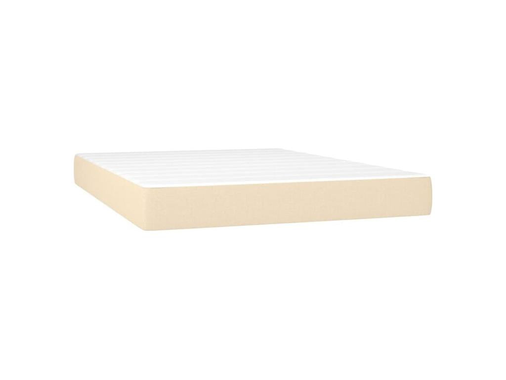 Sommier à Mobenze de lit avec matelas LED Crème 140x190 Tissu HROD46077