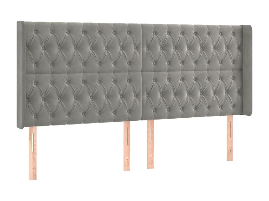 Tête de lit à LED Gris clair 203x16x118/128 cm Mobenze CURO41735