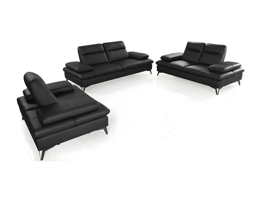 Fauteuil cuir Design avec dossier avance-recul Mobenze Noir ZGBS83118