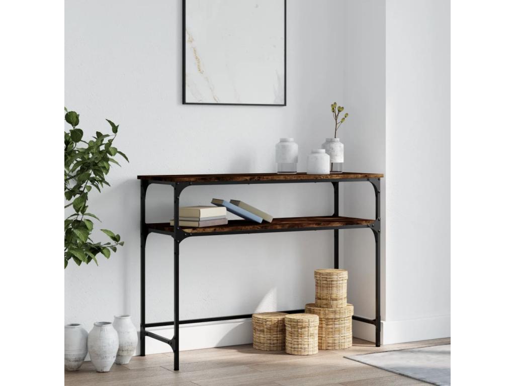 Table console chêne fumé 100x35,5x75 cm Mobenze d'ingénierie PPNJ81574