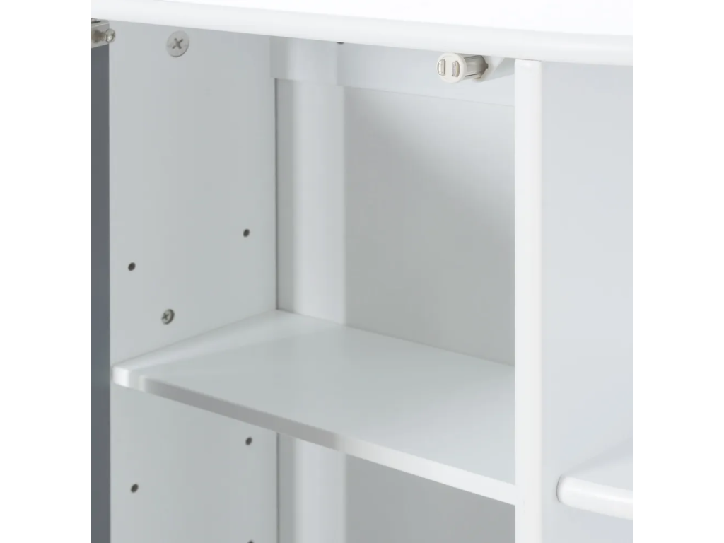 Meuble de rangement salle de bain avec miroir en MDF coloris blanc - Longueur 59 x Profondeur 16 x Hauteur 58 cm ICHQ68294