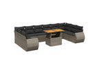 Salon de jardin 11 pcs avec coussins gris résine tressée DYUT04286