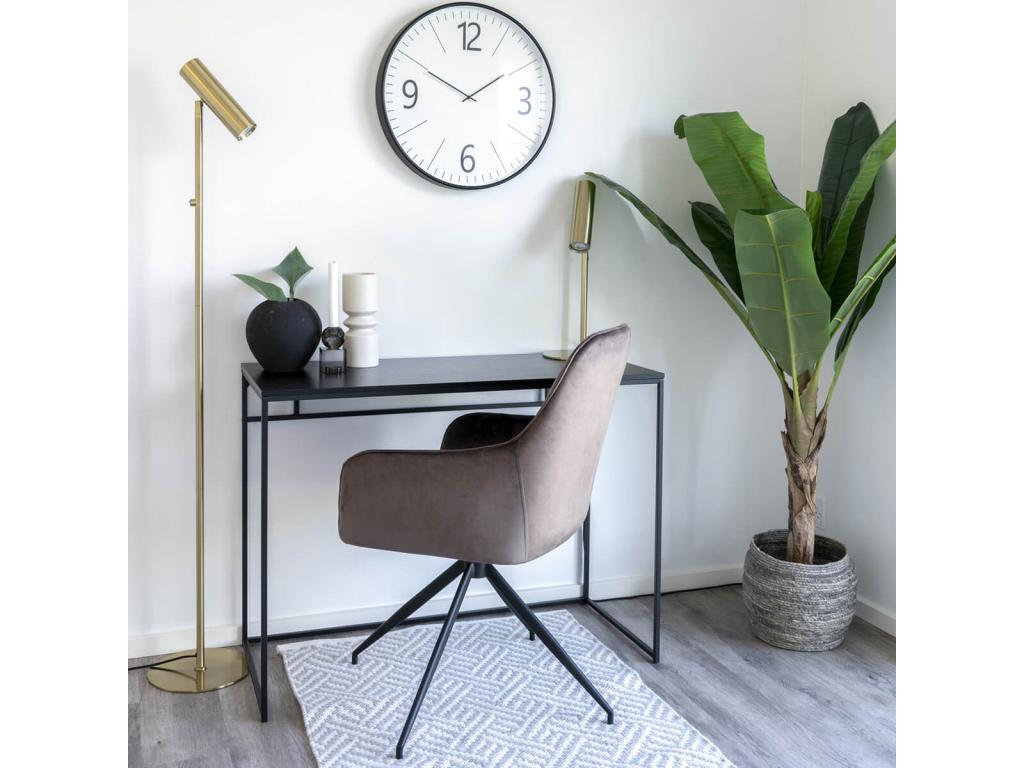 Boislis - Fauteuil Pivotant Velours Boislis et Piétement Acier GJAF57897