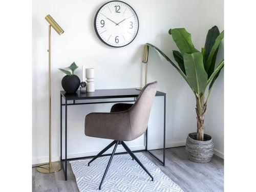 Boislis - Fauteuil Pivotant Velours Boislis et Piétement Acier GJAF57897