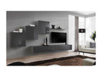 Meuble TV Mural Design Mobenze X 330cm Noir / Blanc ENTQ23797