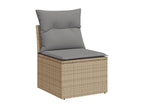 Salon de jardin avec coussins 9 pièces beige résine tressée WXSW45213