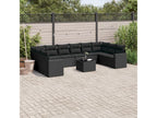 Salon de jardin 11 pcs avec coussins noir résine tressée WCDT50256