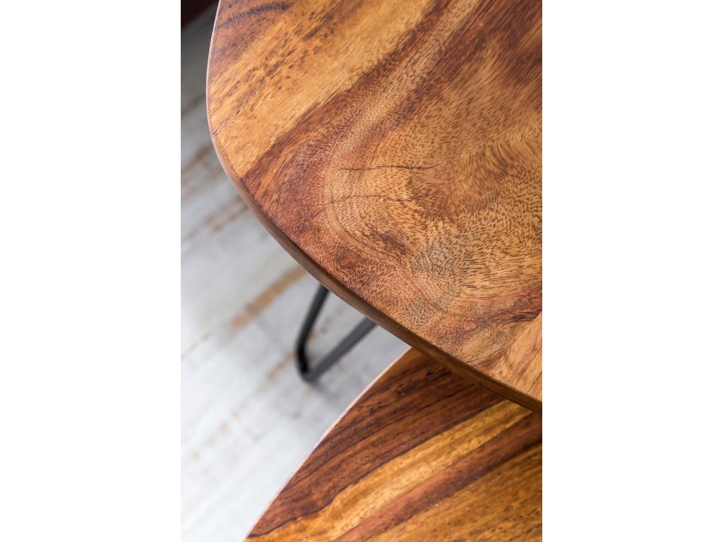 Tables gigogne Mobenze Massif Table d'appoint Lot de 2 Table Basse Ensemble OISQ69402