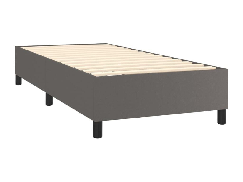 Lit à sommier tapissier avec matelas Gris 100x200 cm Similicuir IZXG42731