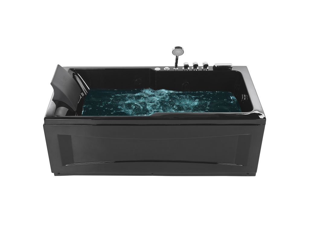 Baignoire d'angle à jacuzzi avec LED Mobenze Côté Mobenze 169 cm 81 cm Noir WXQA31822